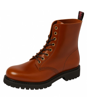 Rangers 08-eyelet brown leather Nevermind, with a strong vintage and steampunk spirit