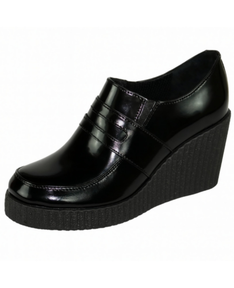Nevermind gothic leather wedge shoes