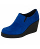 Chaussures compensées suédées Nevermind bleu électrique – style New Wave rétro futuriste