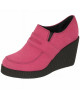 Nevermind fuchsia suede wedge shoes – Glam Rock neo-romantic style