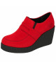 Chaussures compensées suédées Nevermind rouge vif – style Rock rebelle classique