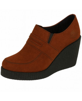 Chaussures compensées suédées Nevermind brun terre – style Vintage Grunge