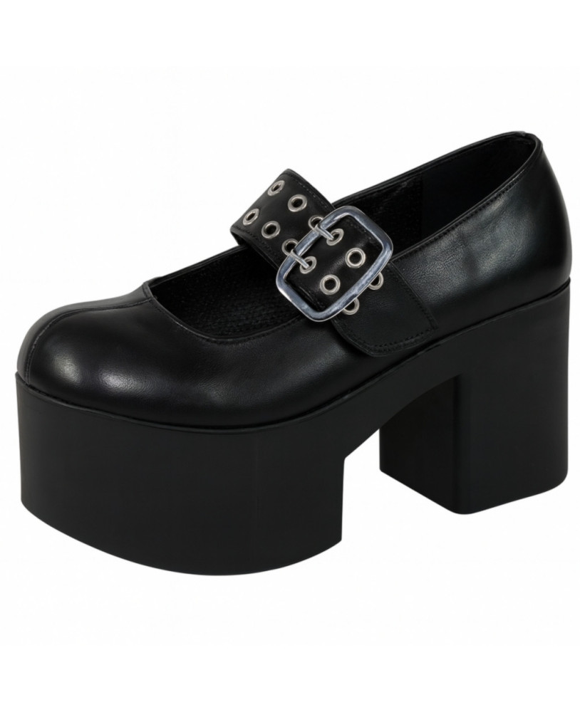 Mary Jane platform nere Nevermind, stile goth punk ’90