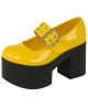 Nevermind yellow patent Mary Jane platforms, 70s retro pop style