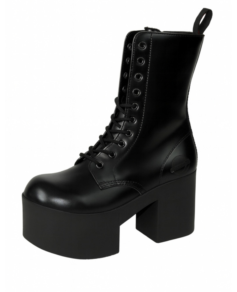 Stivali platform in pelle nera Nevermind, stile gothic punk ’90