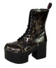 Plateau Stiefel aus gealtertem Leder Nevermind, Punk Rock Stil der 90er