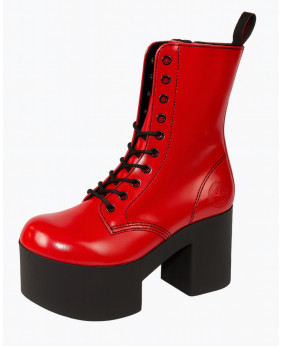 Nevermind red leather platform boots, rock rebel style