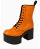 Bottes plateforme cuir orange Nevermind, style underground