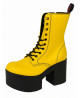 Plateau Stiefel gelbes Leder Nevermind, Seventies Pop Stil