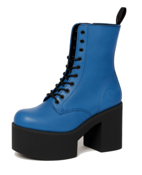 Stivali platform pelle blu Nevermind, spirito pop anni ’70