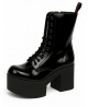 Botas plataforma negras charol Nevermind, estilo gótico retro