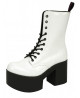 Botas plataforma blancas charol Nevermind, estilo gótico retro futurista