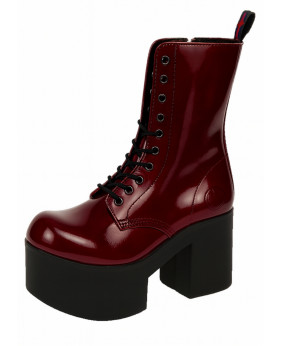 Bottes plateforme punk bordeaux vernies Nevermind