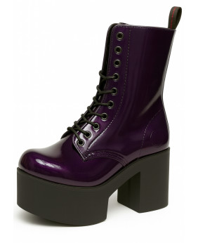 Bottes plateforme gothiques violettes vernies Nevermind