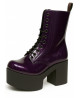 Stivali platform gotici viola verniciati Nevermind