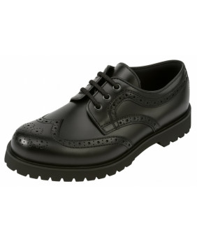 Derby Retro Swing noir – cuir perforé goth chic.