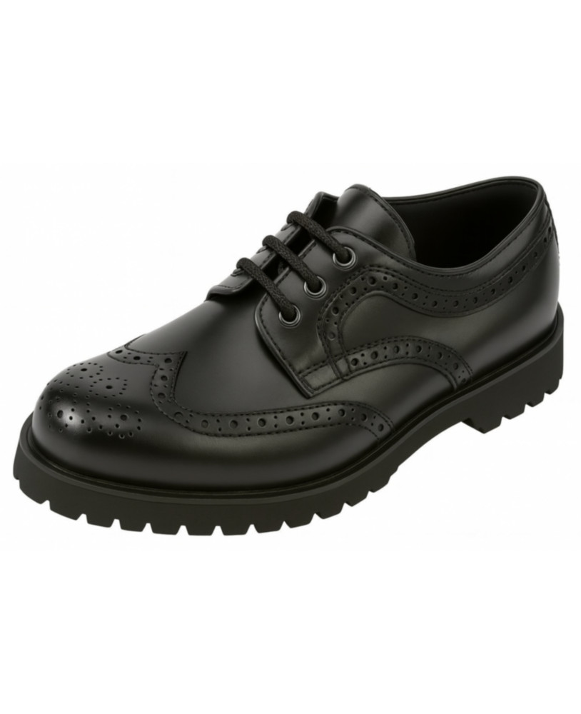 Derby Retro Swing nero – pelle lucida, eleganza dark.