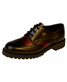 Chaussure rangers Retro Swing noir bordeaux – cuir patiné.