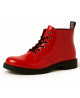 Red patent leather rangers, bold British punk spirit by Nevermind.