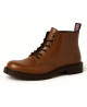Brown leather boots with dark brown sole and laces Nevermind