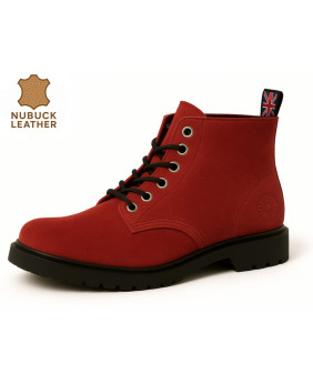 Rangers 06 œillets nubuck rouge au style punk britannique