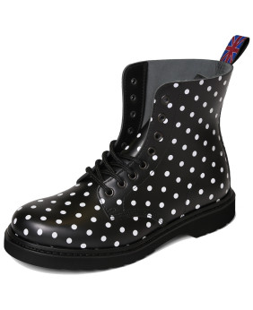 Rangers punk à pois en cuir 8 œillets Nevermind.
