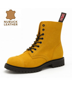 Rangers 08 œillets cuir nubuck moutarde Nevermind, style steampunk vintage et esprit underground