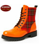 Ranger 8 œillets gothique en cuir verni orange