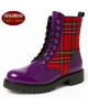 Ranger 8 Ösen violett Lackleder Tartan rot Nevermind