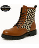 8-eye camel leather rangers with leopard bovine fur – Nevermind Wild Instinct