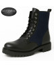 Anfibi 8 occhielli pelle nera e nabuk blu navy – Nevermind Urban Shades