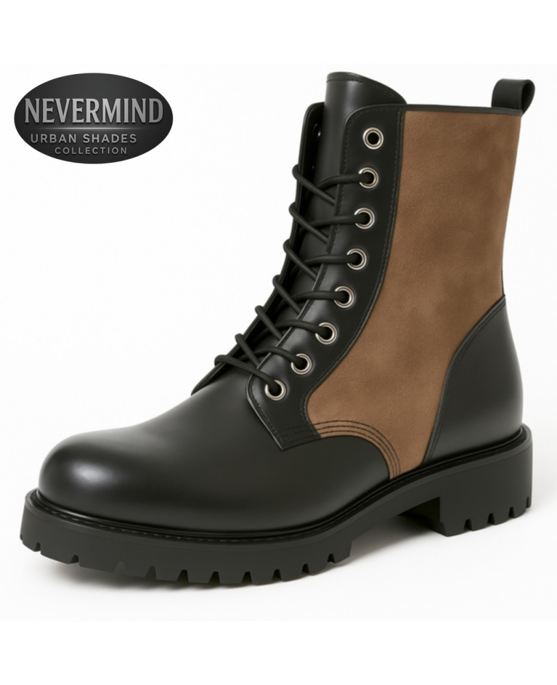Rangers 8 ojales cuero negro y nobuk topo – Nevermind Urban Shades