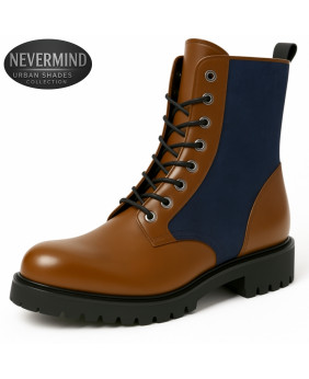 Rangers 8 ojales cuero marrón y nobuk azul marino – Nevermind Urban Shades