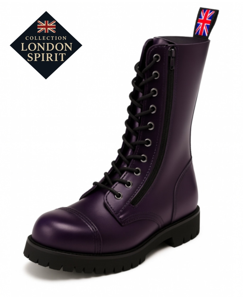 Botas London Spirit Moradas de cuero – elegancia gótica Nevermind.