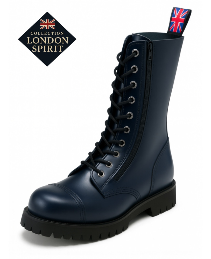 Botas London Spirit Azules de cuero – estilo punk urbano Nevermind.