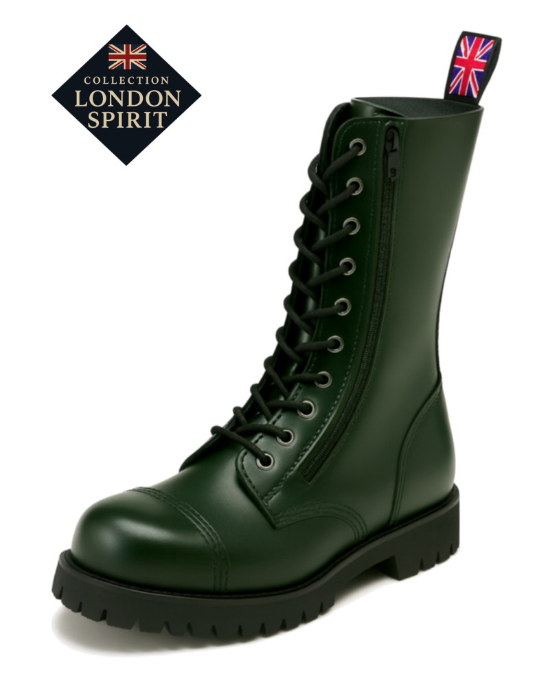 Rangers London Spirit Vertes en cuir – style rock alternatif Nevermind.