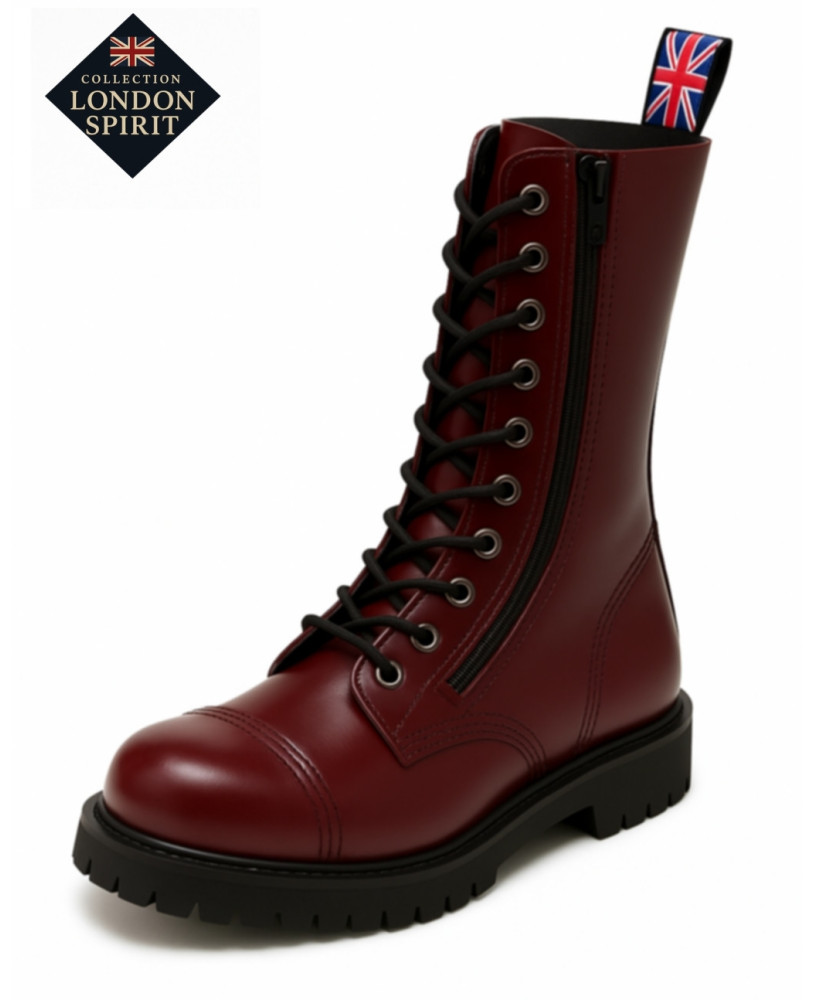 London Spirit Burgundy Leather Boots – dark rock style by Nevermind.