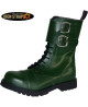10-eye green leather rangers with double straps – Nevermind Iron Straps
