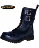 10-eye navy leather rangers with double straps – Nevermind Iron Straps