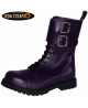 10-eye purple leather rangers with double straps – Nevermind Iron Straps