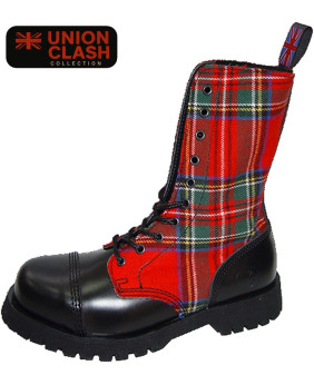 10-eye black leather and red tartan rangers – Union Clash Collection, Nevermind