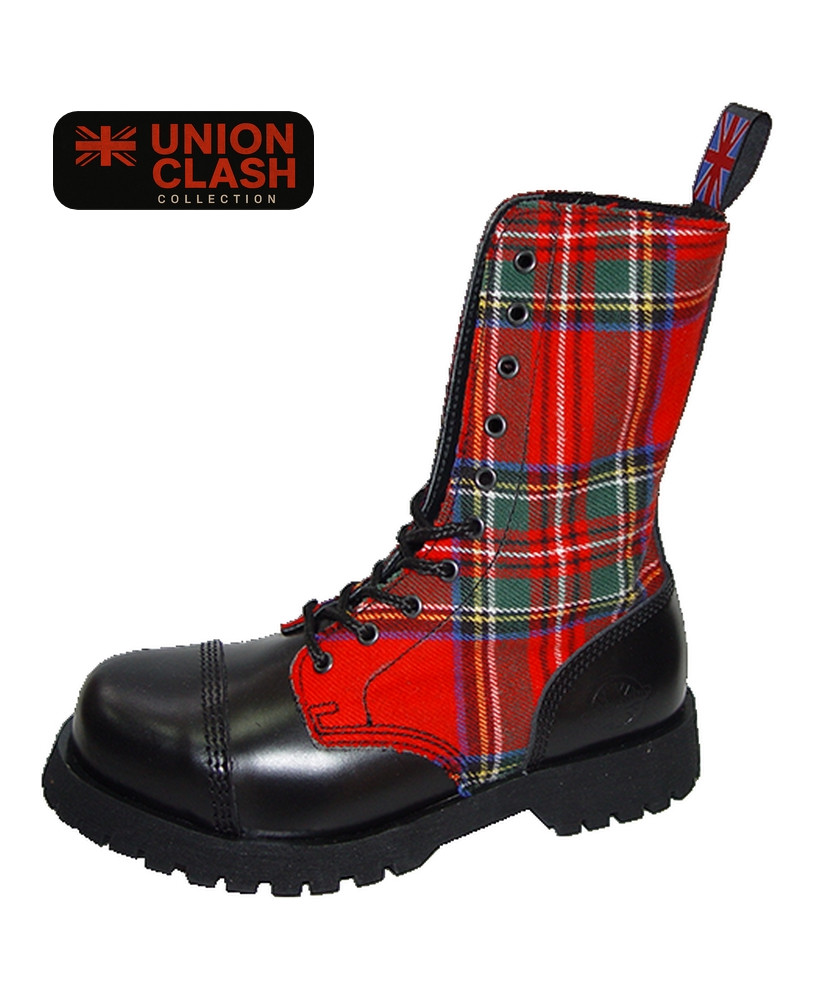 10-eye black leather and red tartan rangers – Union Clash Collection, Nevermind