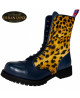 Urban Lynx Collection – Rangers 10 eyelets blue leather and lynx fur