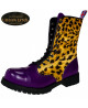 Collection Urban Lynx – rangers 10 œillets cuir violet imitation Lynx