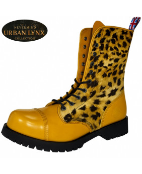 Collezione Urban Lynx – rangers 10 occhielli pelle senape effetto lince