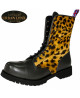 Collection Urban Lynx – rangers 10 œillets cuir gris imitation Lynx