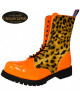 Collection Urban Lynx – rangers 10 œillets cuir verni orange imitation Lynx