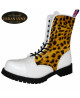 Collezione Urban Lynx – rangers 10 occhielli pelle bianca effetto lince