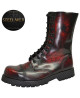Rangers cuir noir rouge toile d’araignée Nevermind – profil latéral– Steel Web Collection