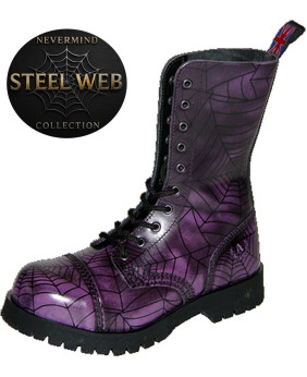 Rangers 10 eyelets purple leather – Steel Web Collection